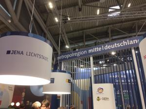Lampenschirme mit Schriftzug "Jena-Lichtsstadt"