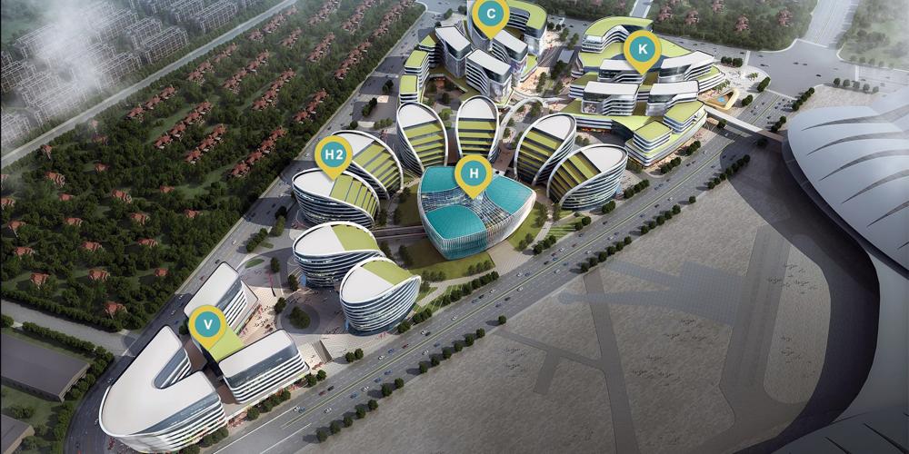 Blick auf das virtuelle Messegelände der EXPO-X